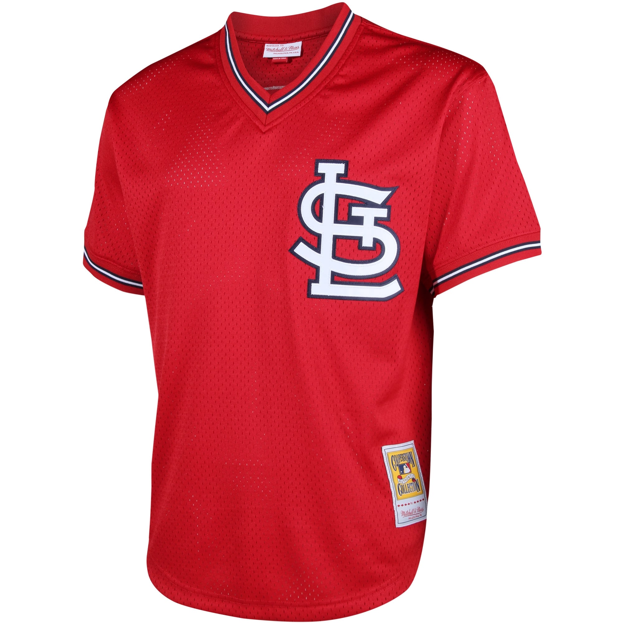 Alternative view of Ozzie Smith St. Louis Cardinals Mitchell & Ness Cooperstown Mesh Batting Practice Jersey - Red