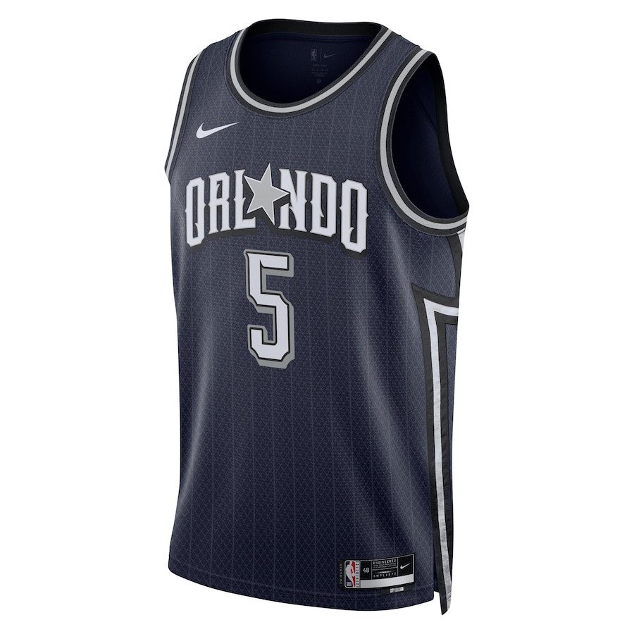 Alternative view of Paolo Banchero 5 Orlando Magic 2023/24 City Edition Swingman Jersey - Navy - JS569 