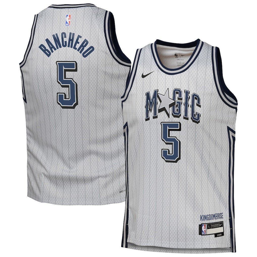 Paolo Banchero 5 Orlando Magic 2024/25 Swingman Player YOUTH Jersey - City Edition - Silver - JS640 