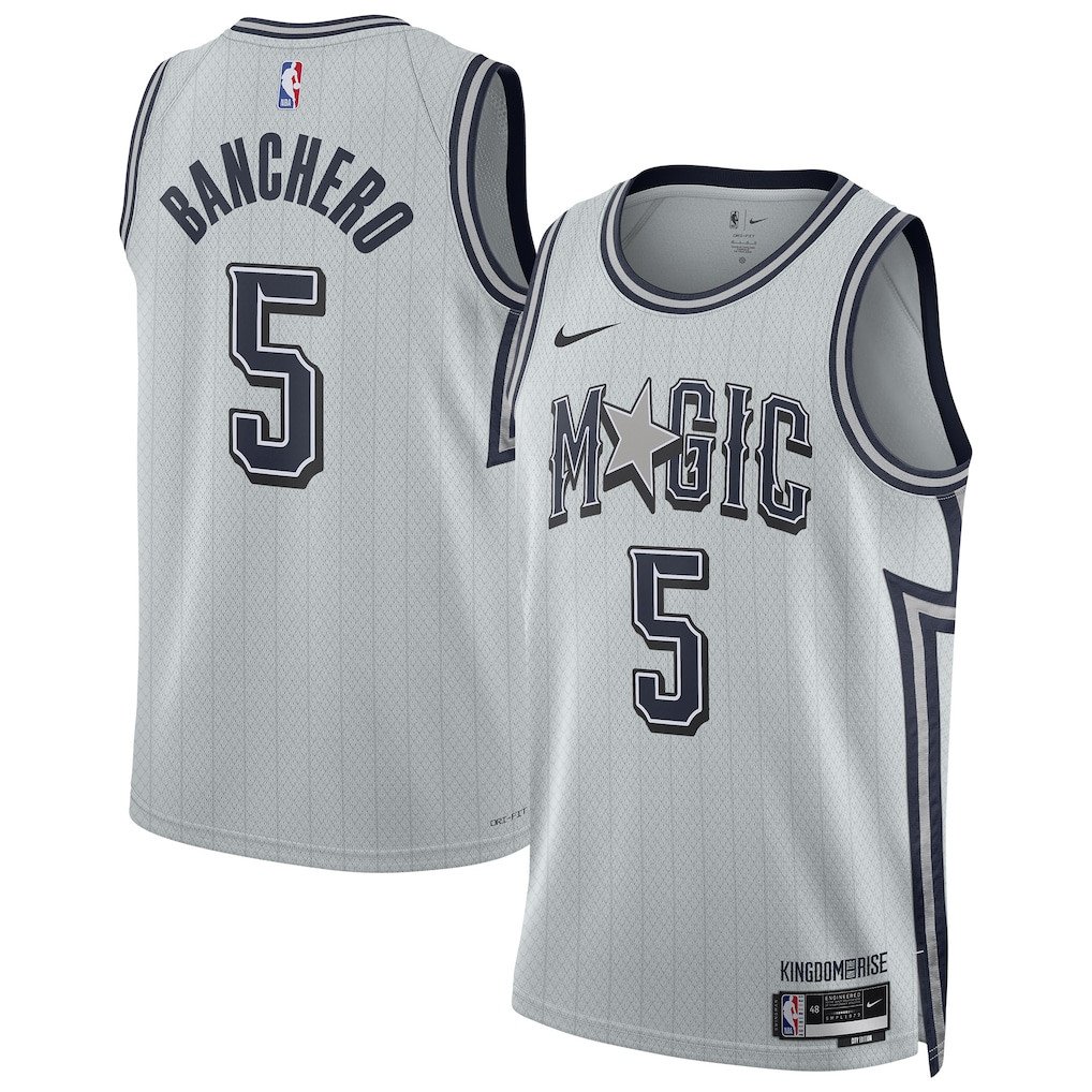 Paolo Banchero 5 Orlando Magic Unisex 2024/25 Swingman Player Jersey - City Edition - Silver - JS203 