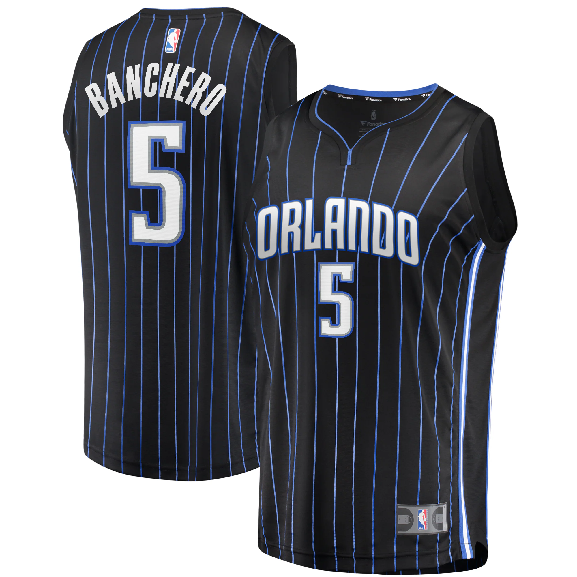 Alternative view of Paolo Banchero Orlando Magic Fanatics Branded 2022 Nba Draft First Round Pick Fast Break Replica Player Jersey - Icon Edition - Black