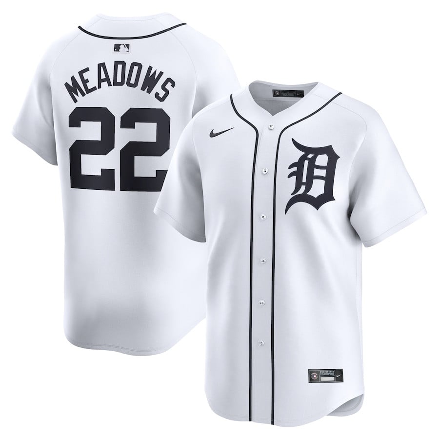Parker Meadows 22 Detroit Tigers Home Limited Player Men Jersey - White