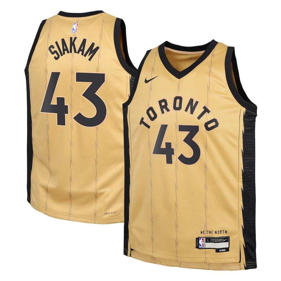 Pascal Siakam 43 Toronto Raptors 2023/24 City Edition Swingman YOUTH Jersey - Gold - JS850 
