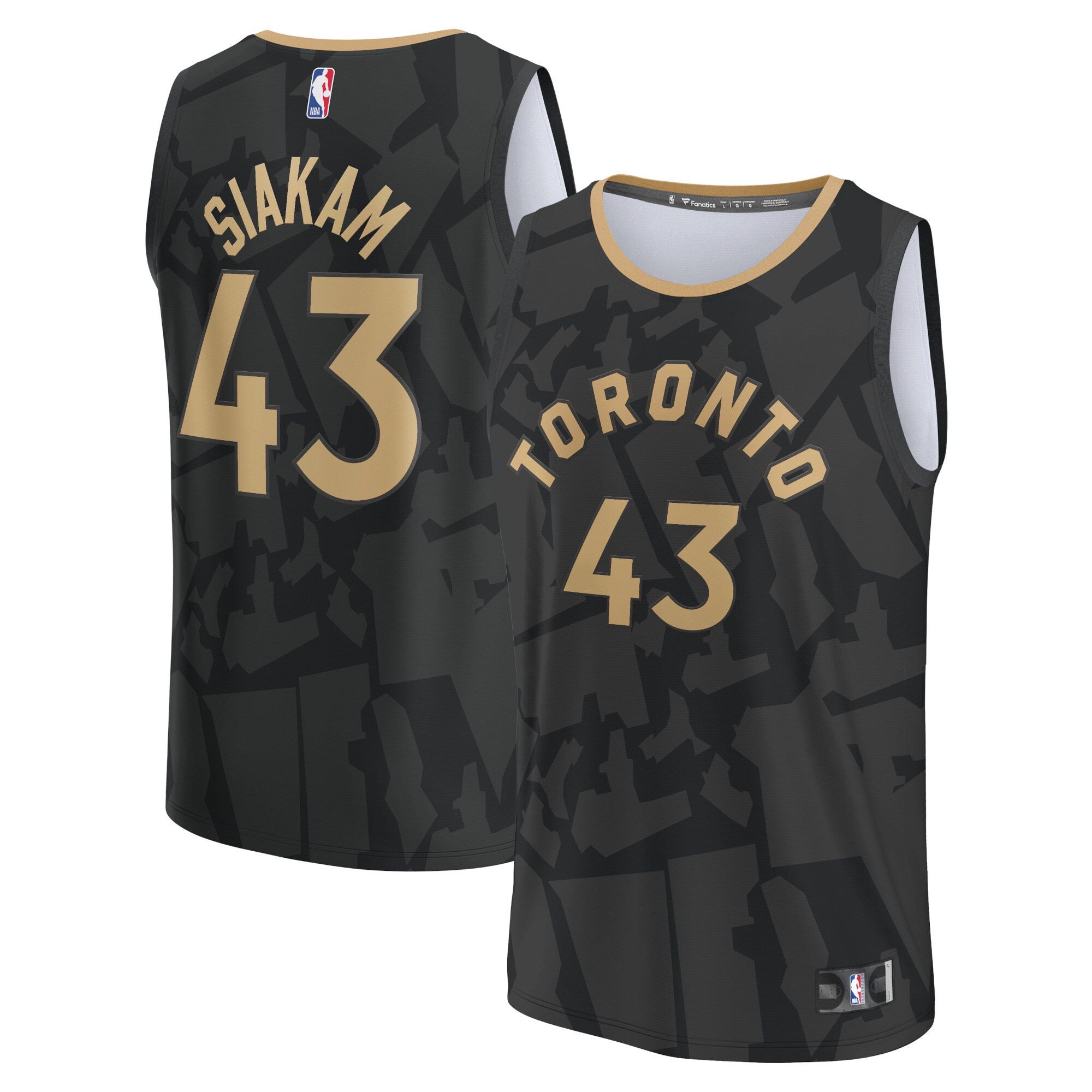 Alternative view of Pascal Siakam Toronto Raptors Fanatics Branded 2022/23 Fastbreak Jersey - City Edition - Black