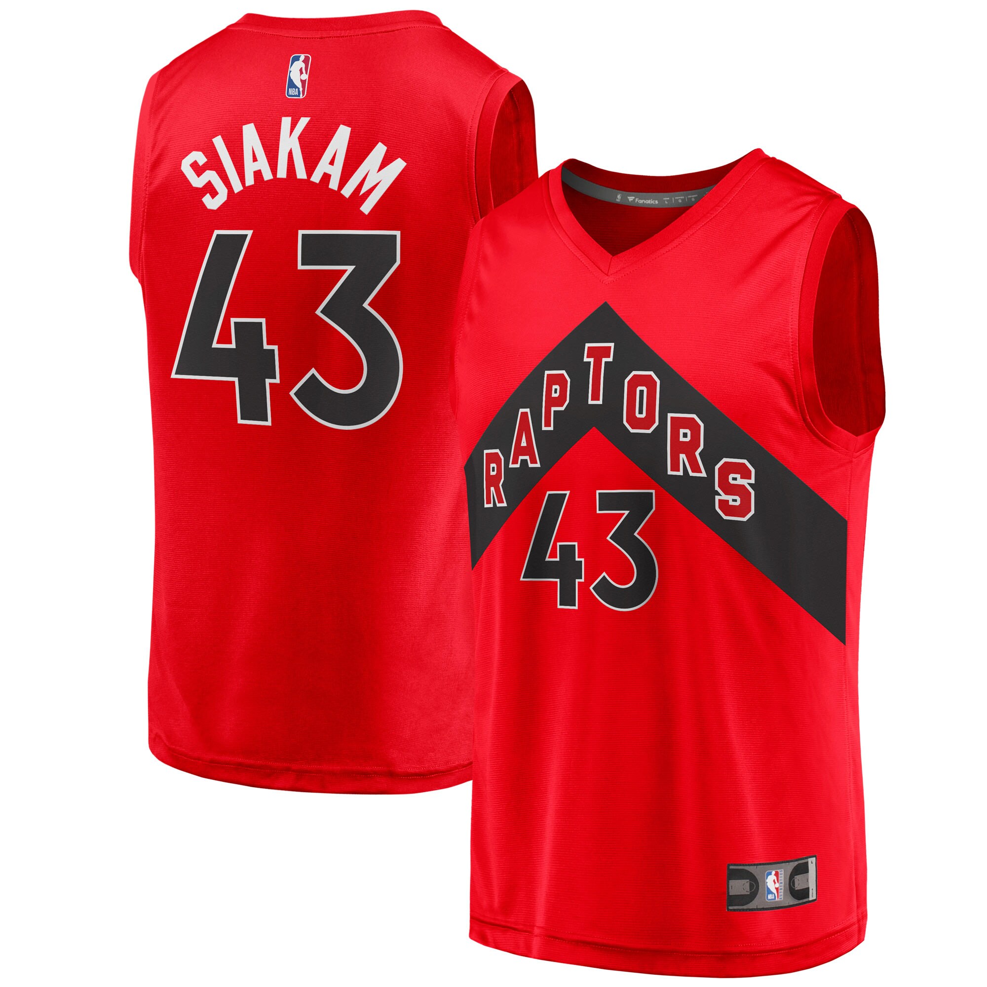 Alternative view of Pascal Siakam Toronto Raptors Fanatics Branded Youth 2020/21 Fast Break Player Jersey - Red - Icon Edition
