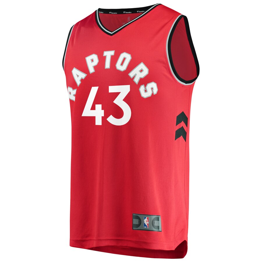 Alternative view of Pascal Siakam Toronto Raptors Fanatics Branded Youth Fast Break Jersey Red - Icon Edition