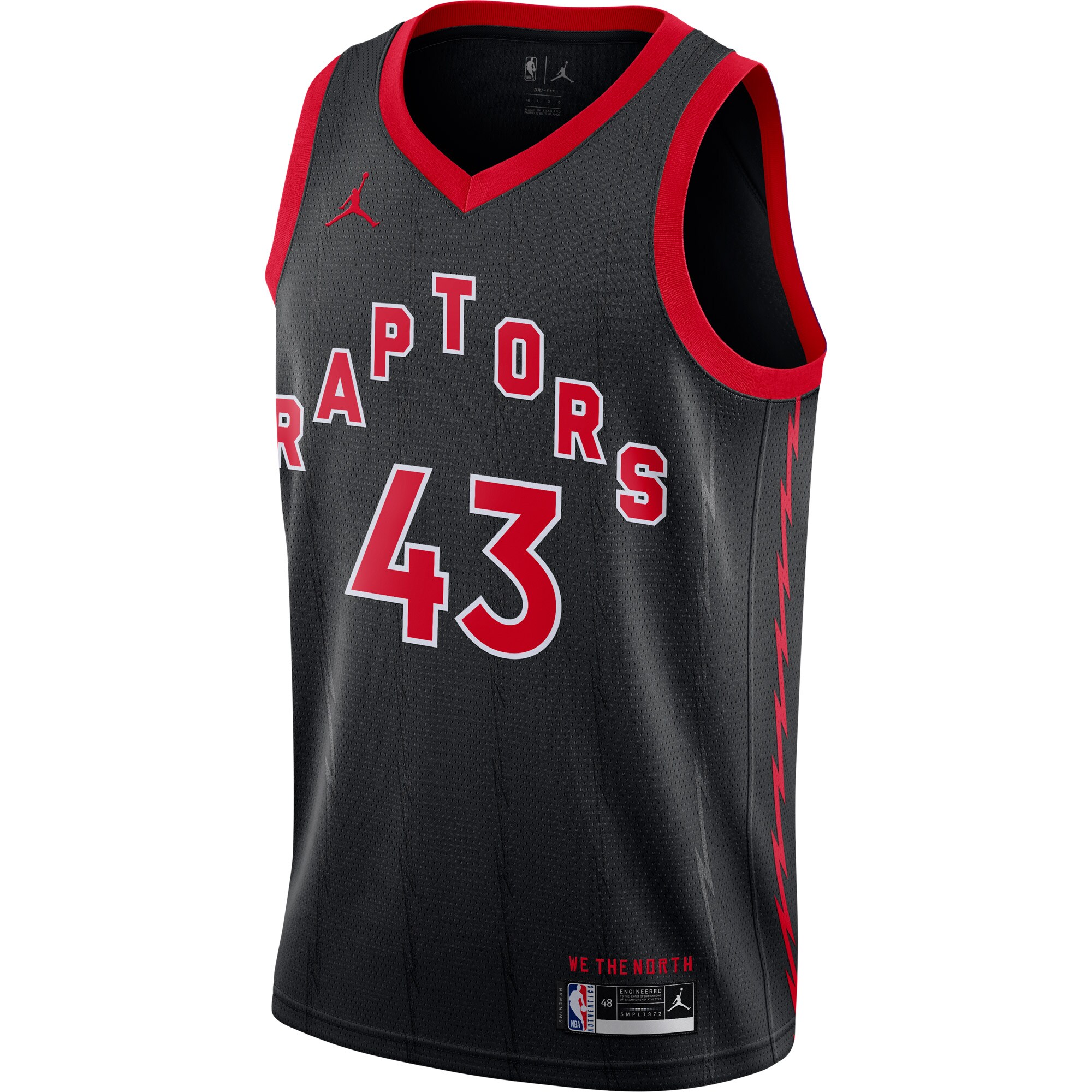 Alternative view of Pascal Siakam Toronto Raptors Jordan Brand 2020/21 Swingman Jersey – Statement Edition – Black