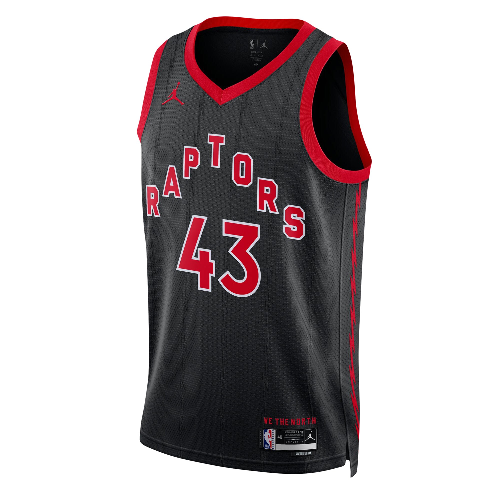 Alternative view of Pascal Siakam Toronto Raptors Jordan Brand Unisex Swingman Jersey - Statement Edition - Black