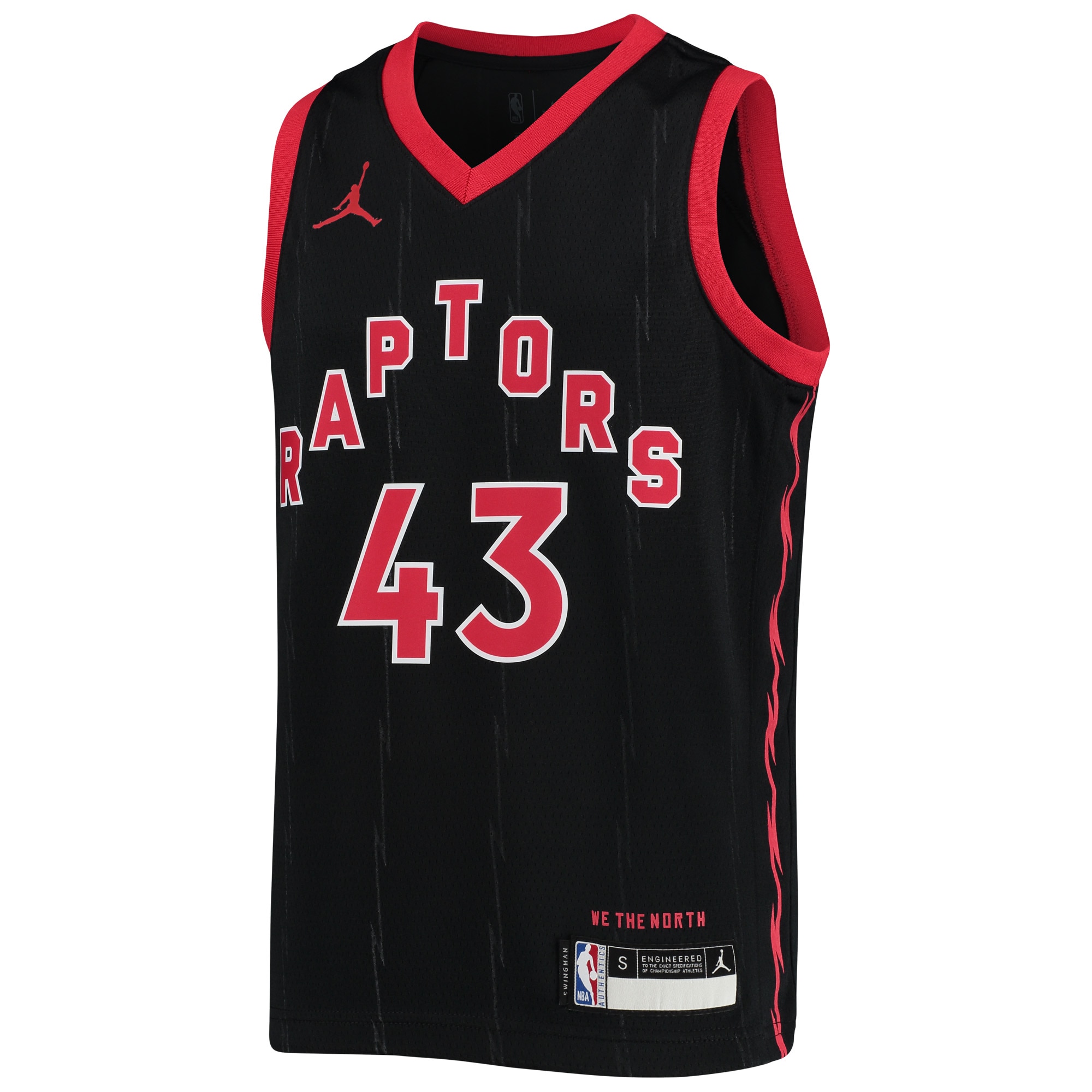 Alternative view of Pascal Siakam Toronto Raptors Jordan Brand Youth 2020/21 Swingman Jersey – Statement Edition – Black