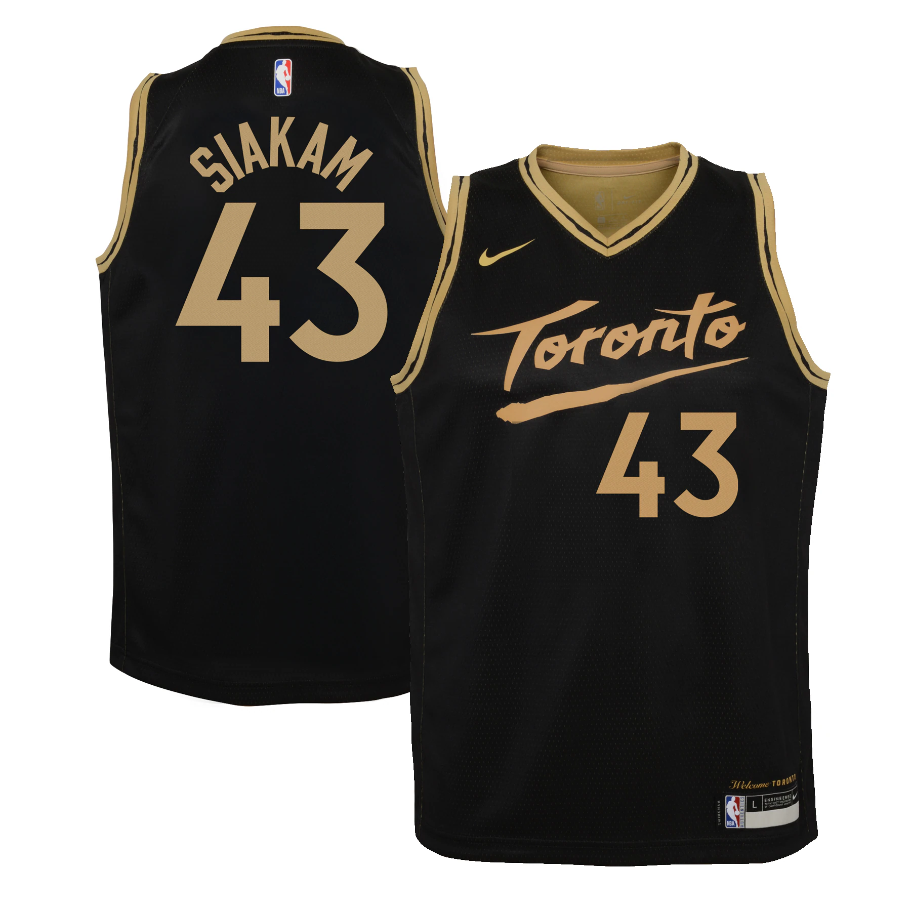 Pascal Siakam Toronto Raptors Youth 2020/21 Swingman Jersey Black - City Edition