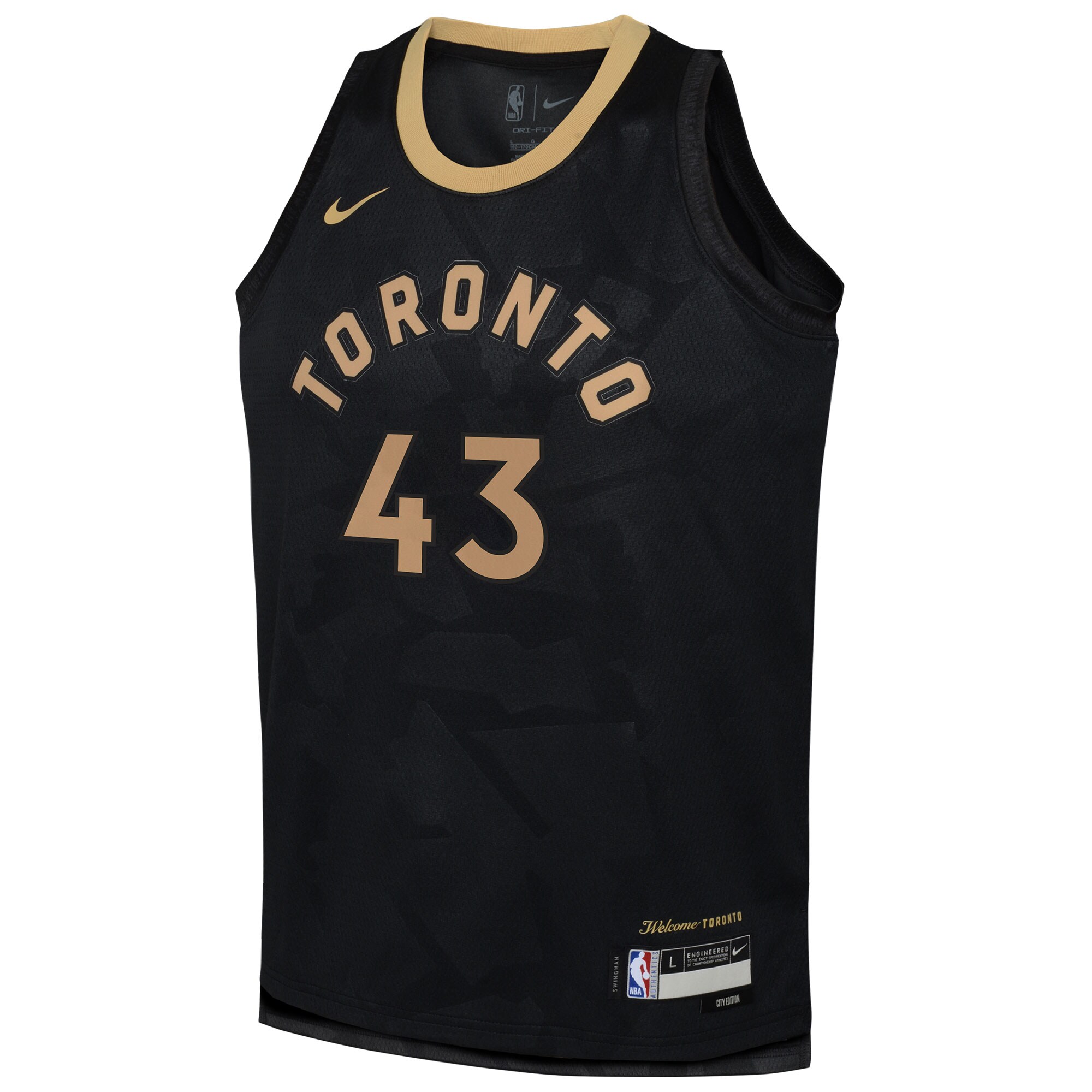 Alternative view of Pascal Siakam Toronto Raptors Youth 2022/23 Swingman Jersey – City Edition – Black