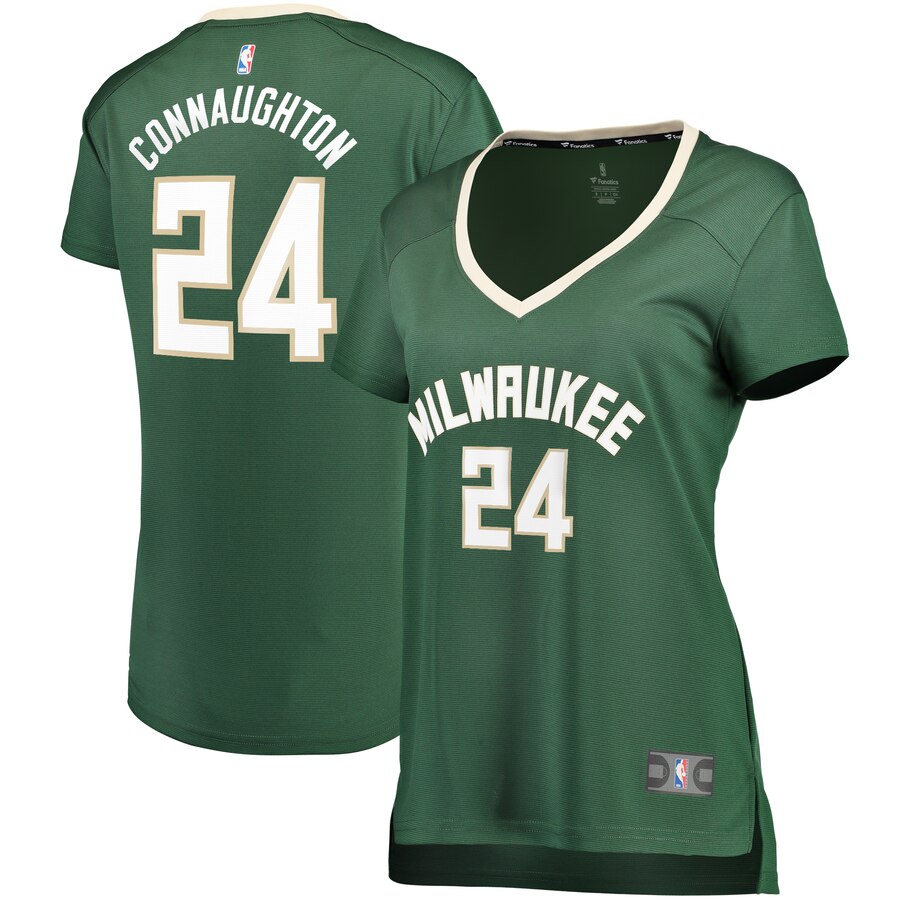 Pat Connaughton Milwaukee Bucks Fanatics Branded Women's Fast Break Replica Player Jersey - Icon Edition - Hunter Green