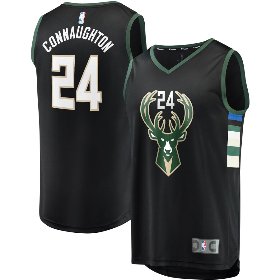 Pat Connaughton Milwaukee Bucks Fanatics Branded Youth Fast Break Replica Player Jersey - Statement Edition - Black