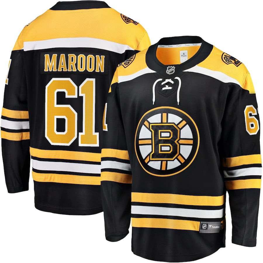 Pat Maroon 61 Boston Bruins Home Breakaway Jersey - Men, Black - JS184 