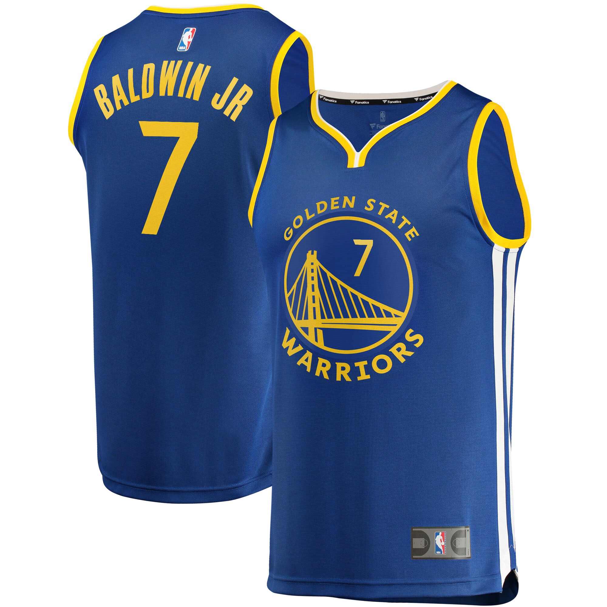 Alternative view of Patrick Baldwin Jr. Golden State Warriors Fanatics Branded 2021/22 Fast Break Replica Jersey - Icon Edition - Royal
