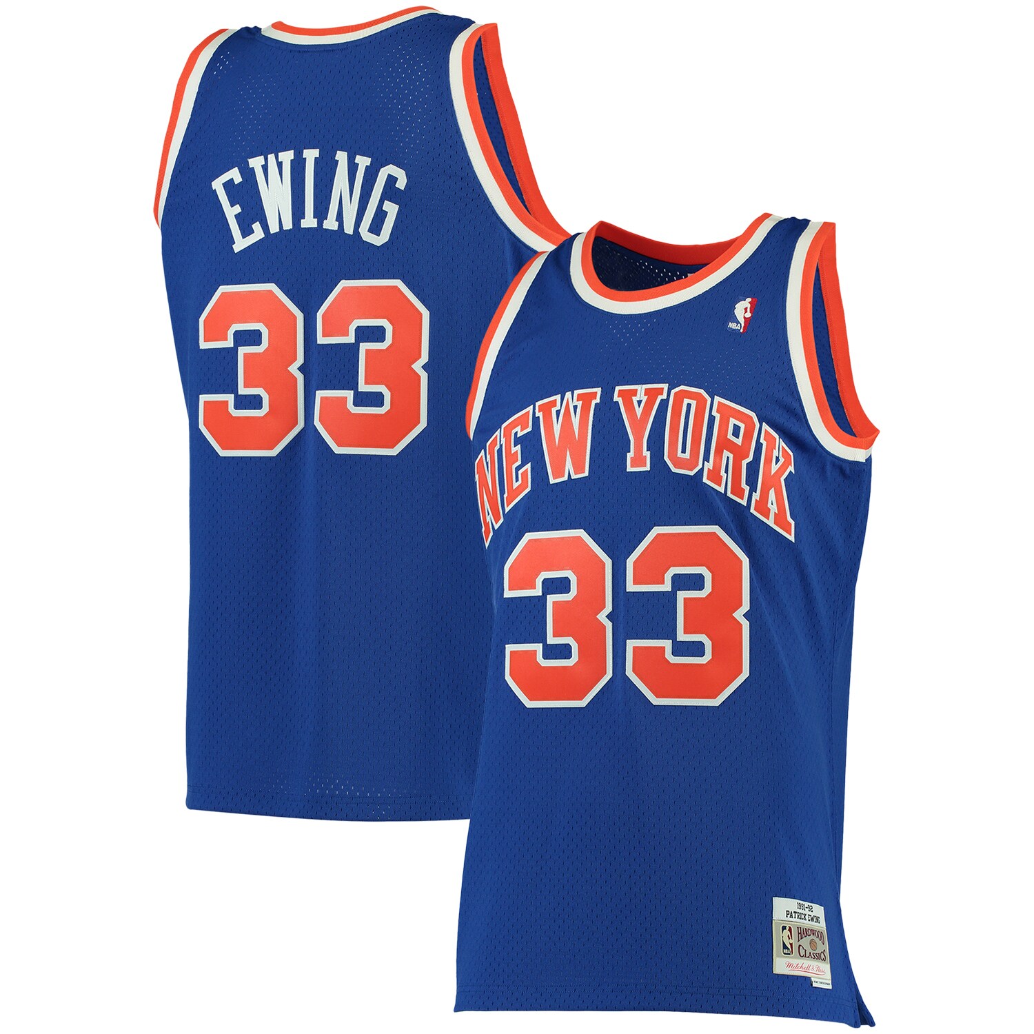 Patrick Ewing New York Knicks Mitchell & Ness 1991/92 Big & Tall Hardwood Classics Swingman Jersey - Blue