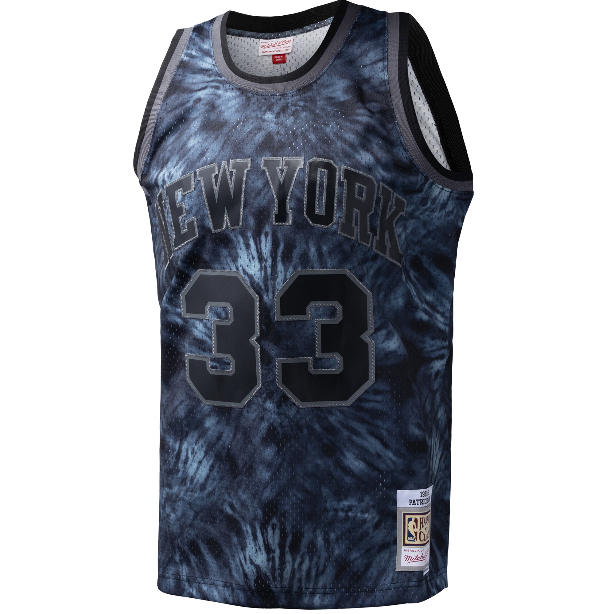 Alternative view of Patrick Ewing New York Knicks Mitchell & Ness Hardwood Classics 1991/92 Tie-dye Swingman Jersey - Black