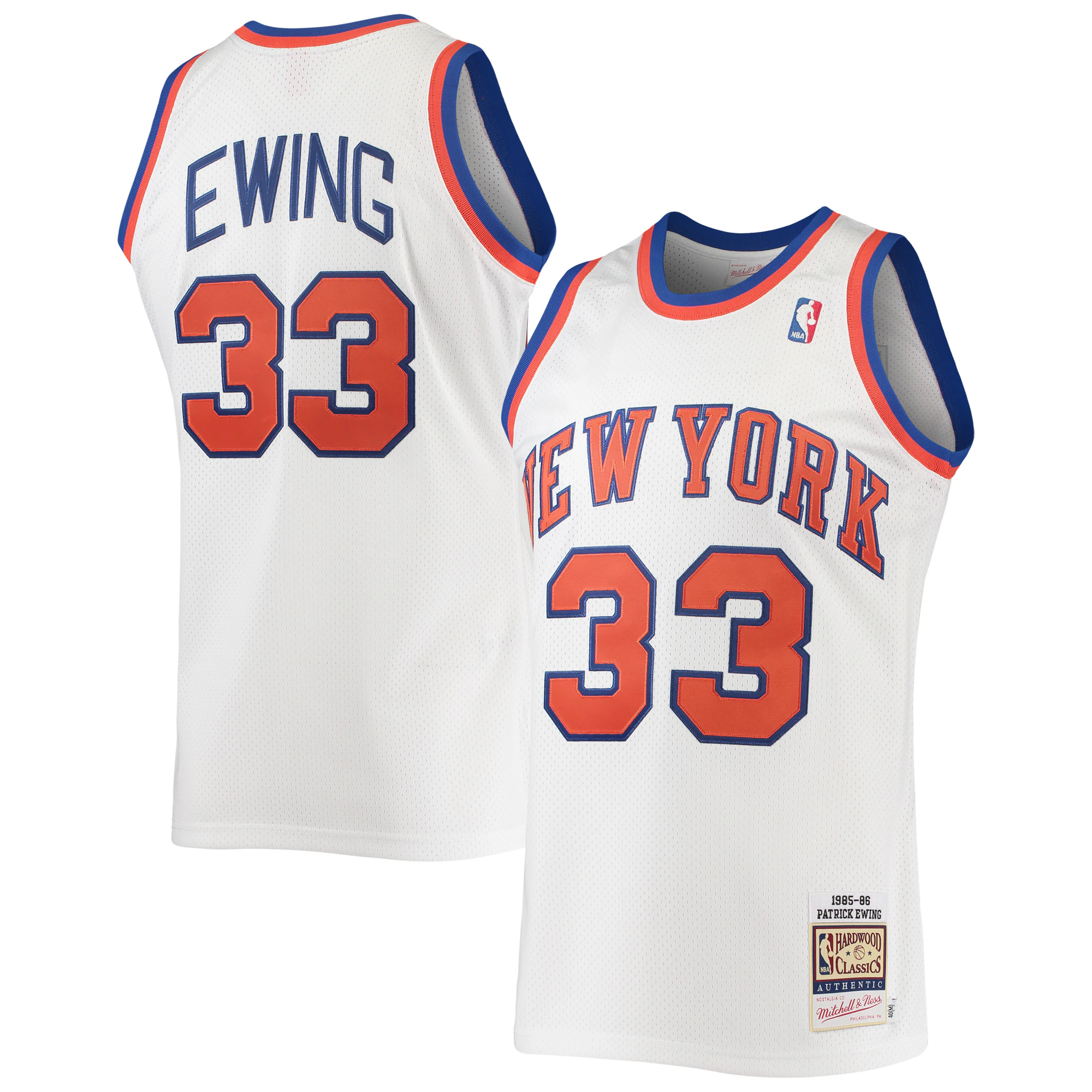 Patrick Ewing New York Knicks Mitchell & Ness Hardwood Classics Authentic 1985 Jersey - White