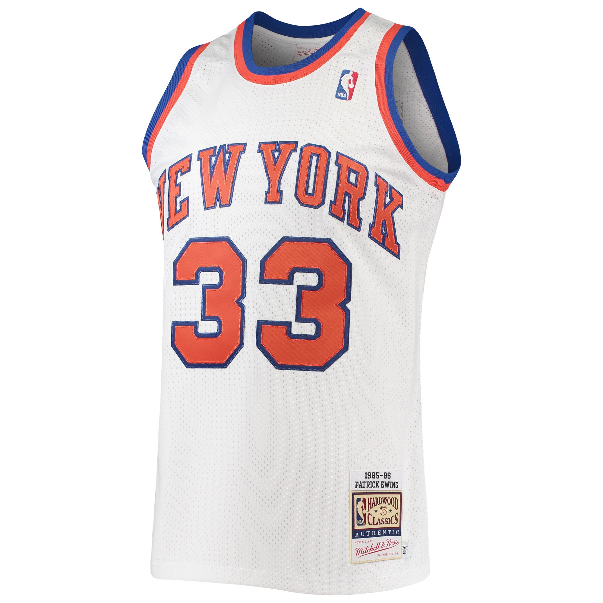Alternative view of Patrick Ewing New York Knicks Mitchell & Ness 1985/86 Hardwood Classics Authentic Jersey - White