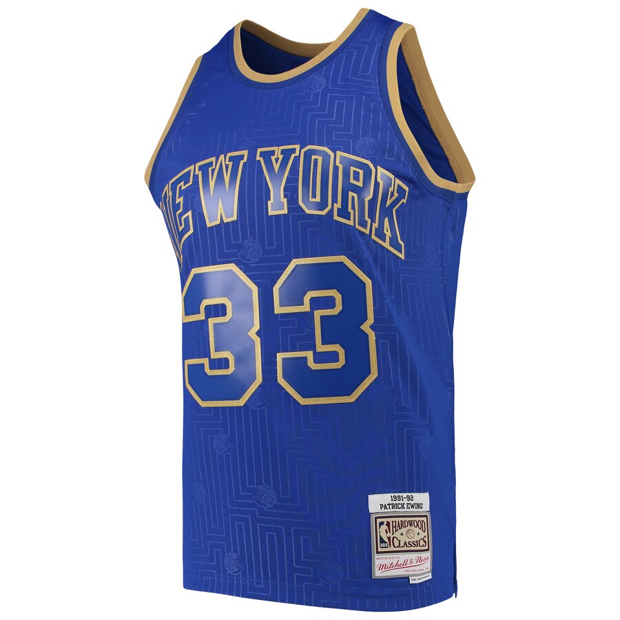 Alternative view of Patrick Ewing New York Knicks Mitchell & Ness 1991-92 Hardwood Classics Chinese New Year Swingman Jersey – Blue