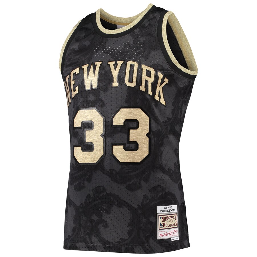 Alternative view of Patrick Ewing New York Knicks Mitchell & Ness 1991-92 Hardwood Classics Toile Swingman Jersey - Black