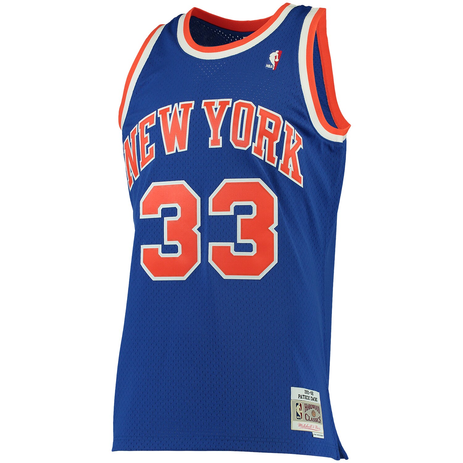 Alternative view of Patrick Ewing New York Knicks Mitchell & Ness 1991/92 Big & Tall Hardwood Classics Swingman Jersey - Blue