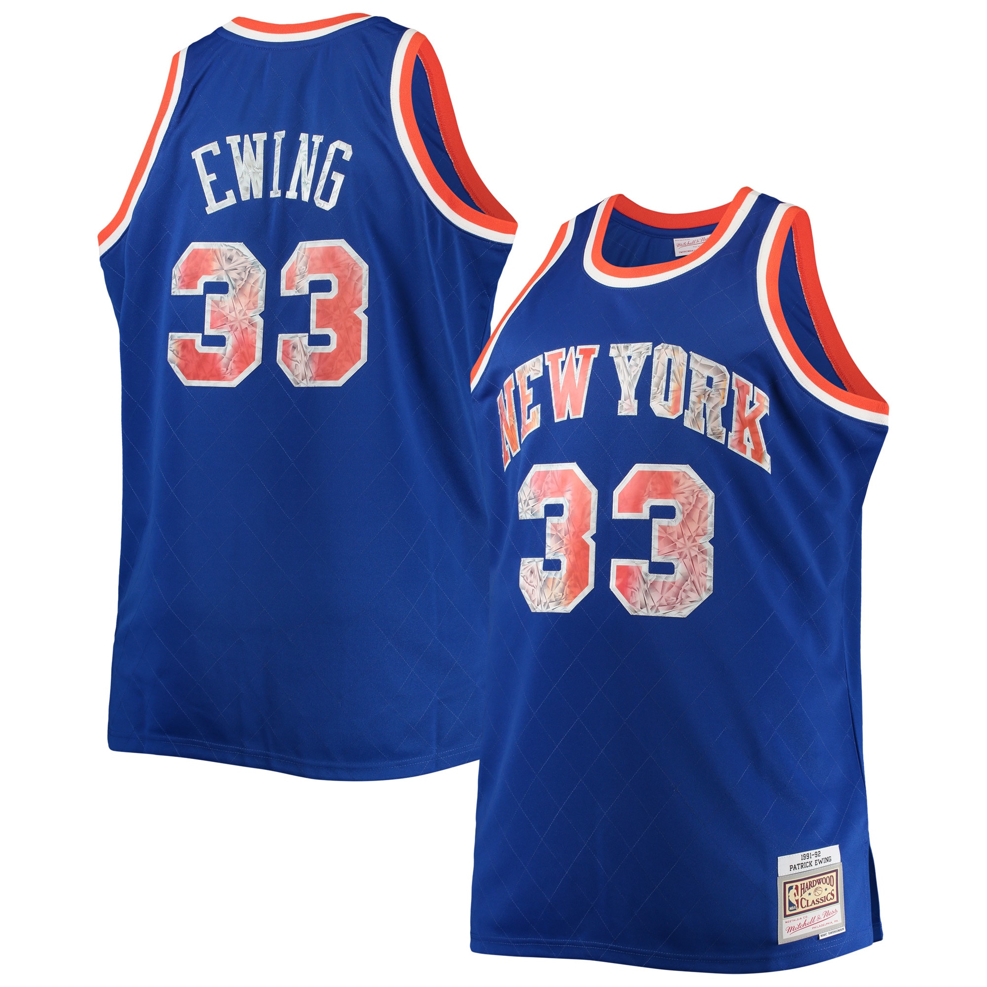 Patrick Ewing New York Knicks Mitchell & Ness Big & Tall 1991-92 Nba 75th Anniversary Diamond Swingman Jersey – Blue