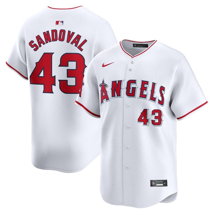 Patrick Sandoval 43 Los Angeles Angels Home Limited Player Men Jersey - White 