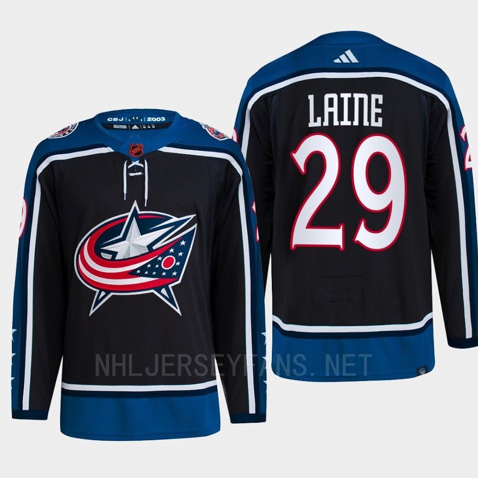 Patrik Laine 29 Reverse Retro 2.0 2022 Columbus Blue Jackets Navy Jersey Primegreen - JS495 