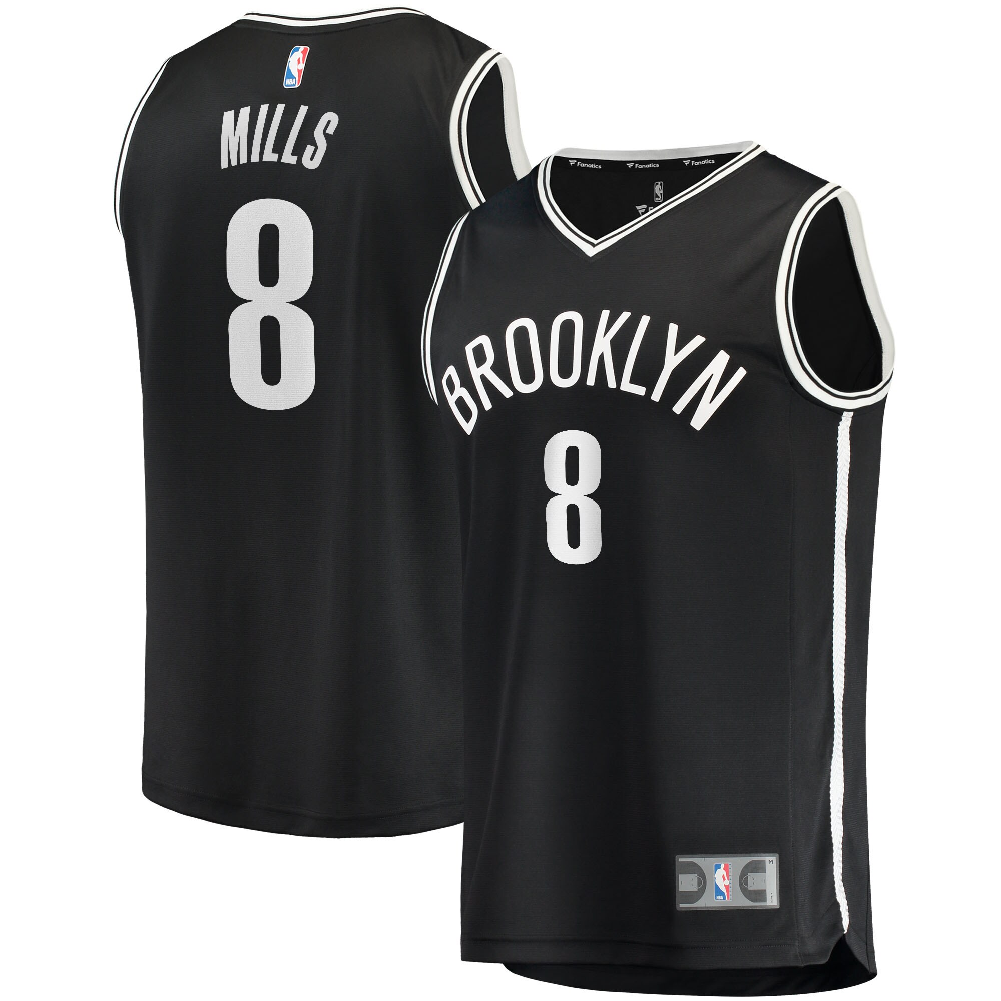 Alternative view of Patty Mills Brooklyn Nets Fanatics Branded 2021/22 Fast Break Replica Jersey - Icon Edition - Black