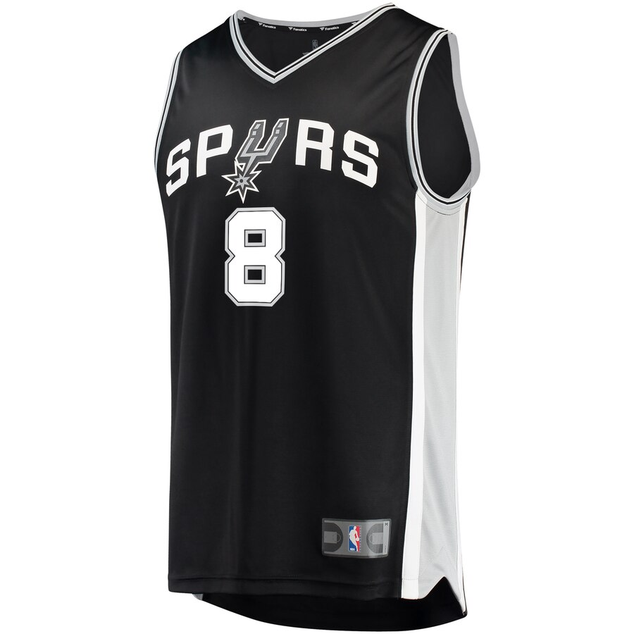 Alternative view of Patty Mills San Antonio Spurs Fanatics Branded Fast Break Replica Jersey Black - Icon Edition