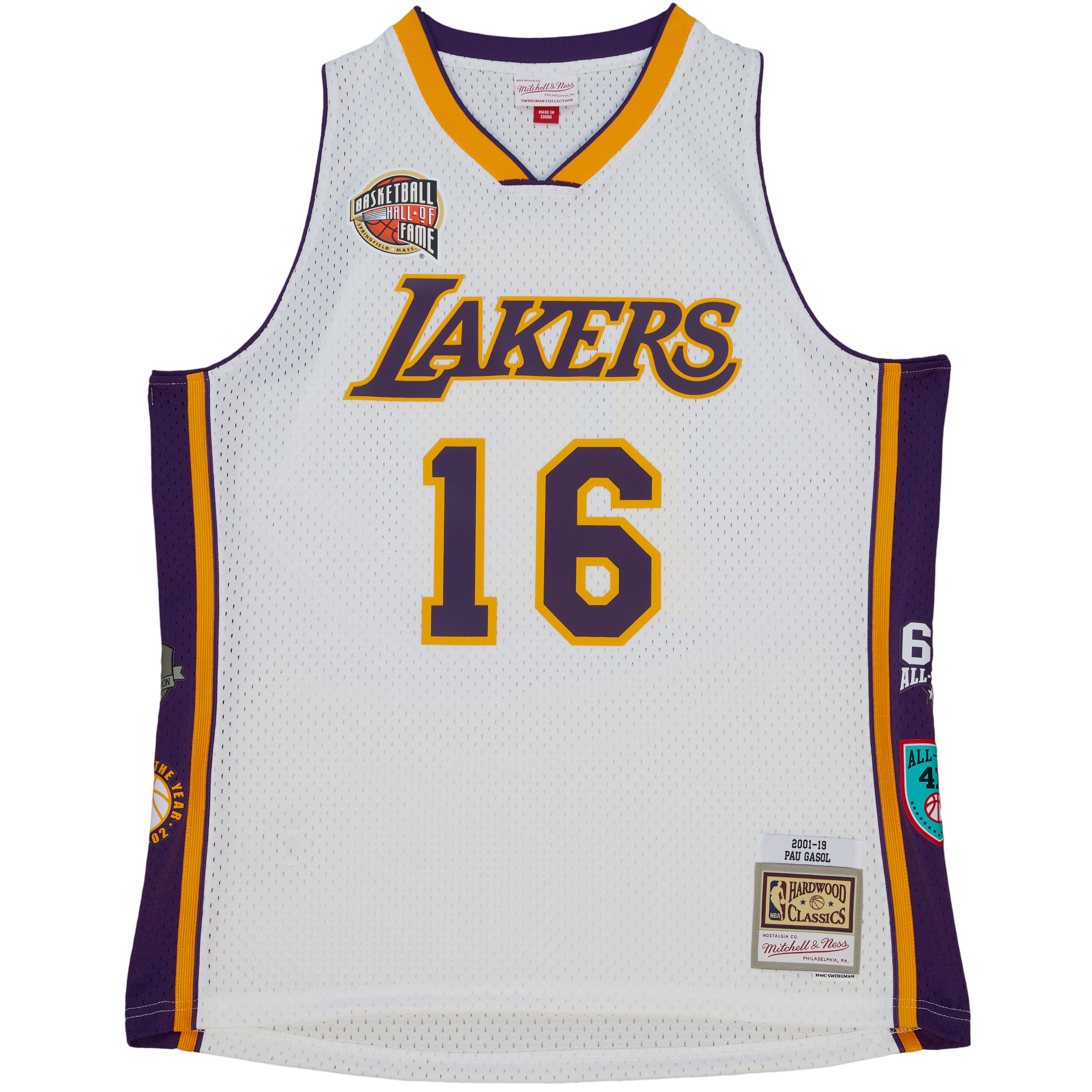 Alternative view of Pau Gasol Los Angeles Lakers Mitchell & Ness Unisex Hall Of Fame Class Of 2023 Throwback Swingman Jersey - White