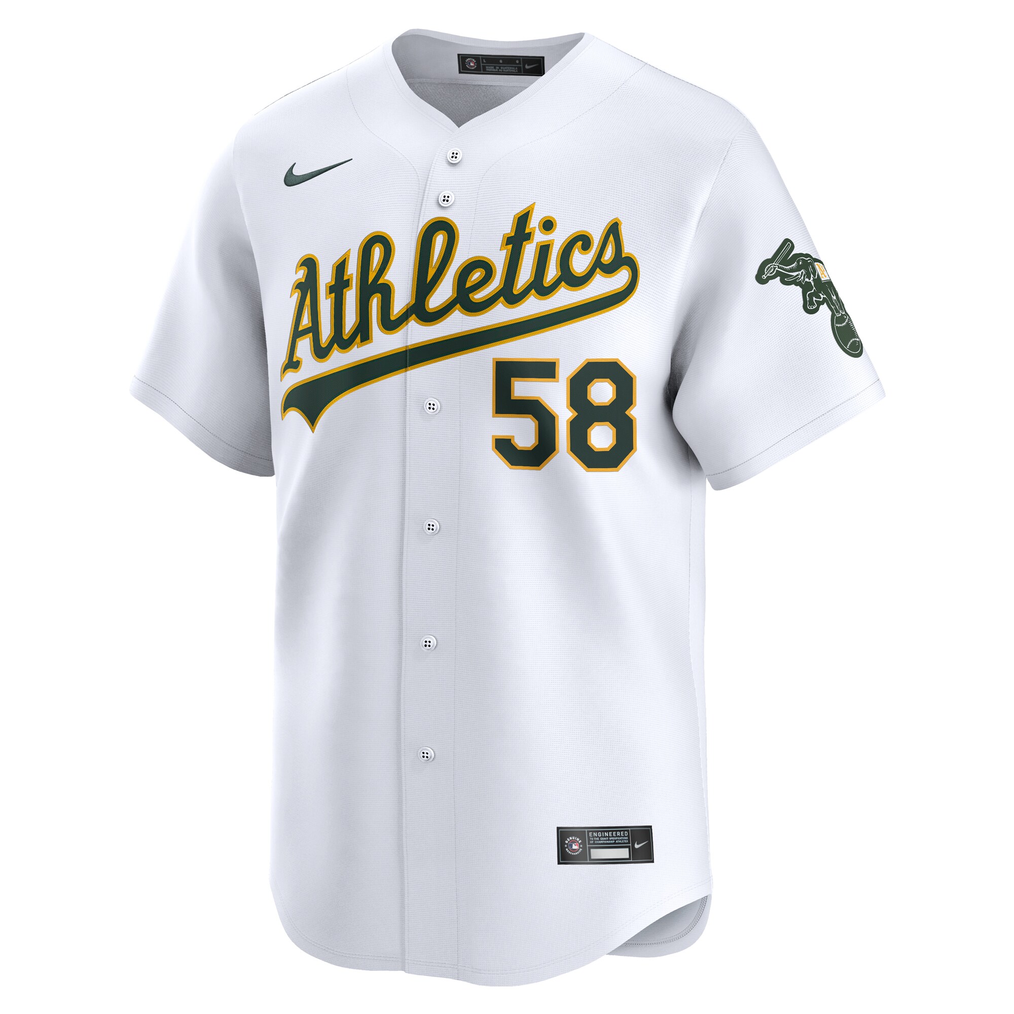 Alternative view of Paul Blackburn Oakland Athletics Home Limited Player Jersey - White