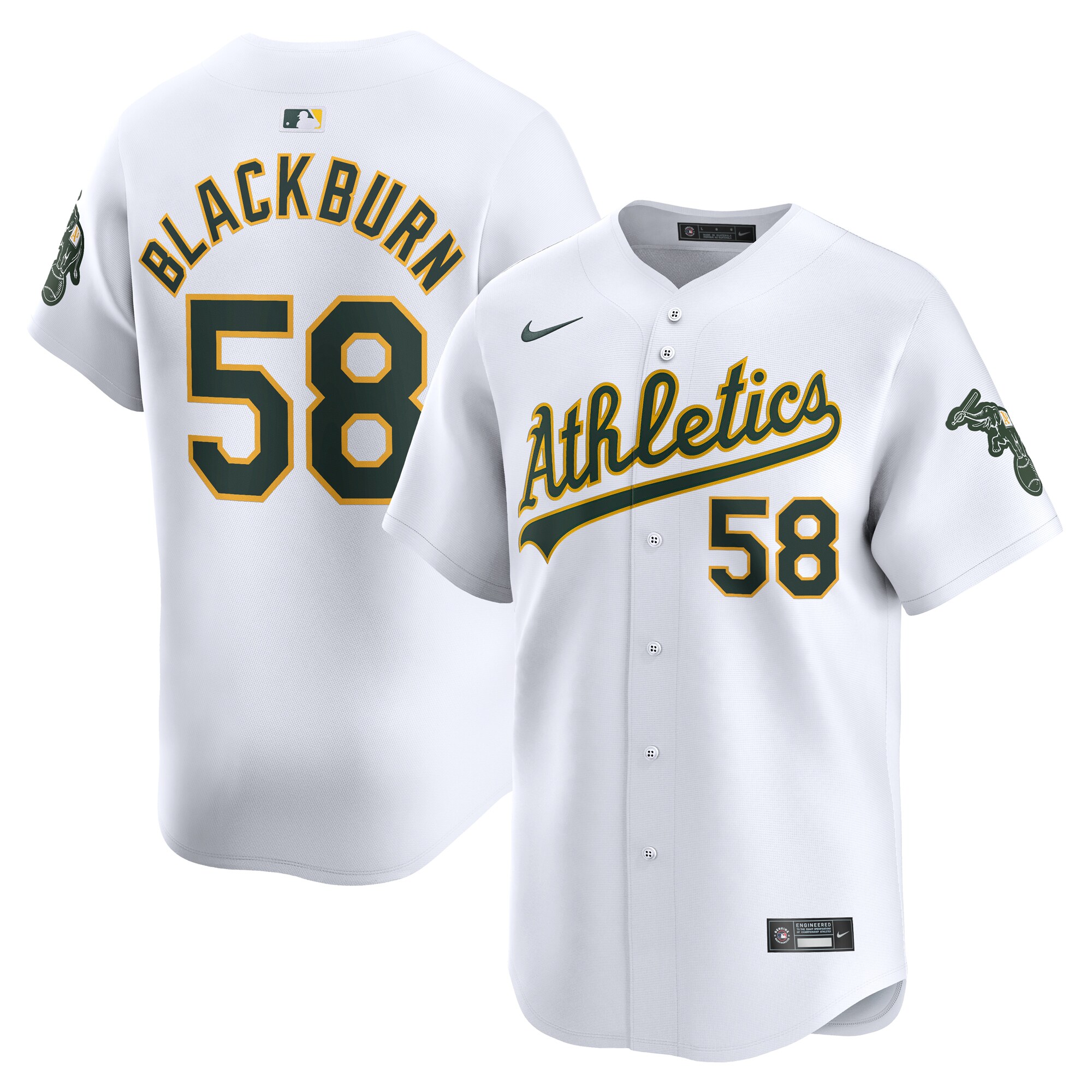 Paul Blackburn Oakland Athletics Home Limited Player Jersey - White