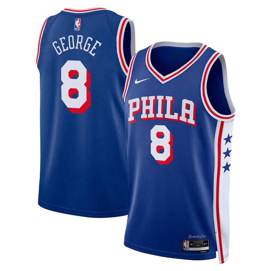 Paul George 8 Philadelphia 76ers Unisex 2024 Offseason Addition Swingman Jersey - Royal - JS316 
