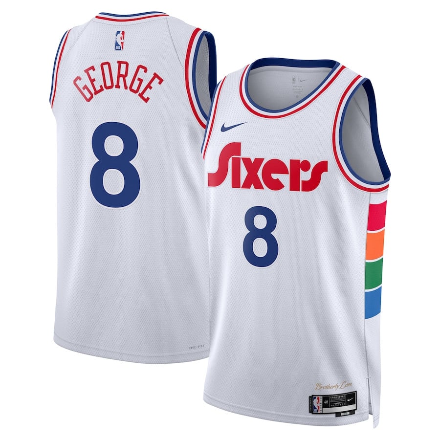 Paul George 8 Philadelphia 76ers Unisex 2024/25 Swingman Player Jersey - City Edition - White - JS885 