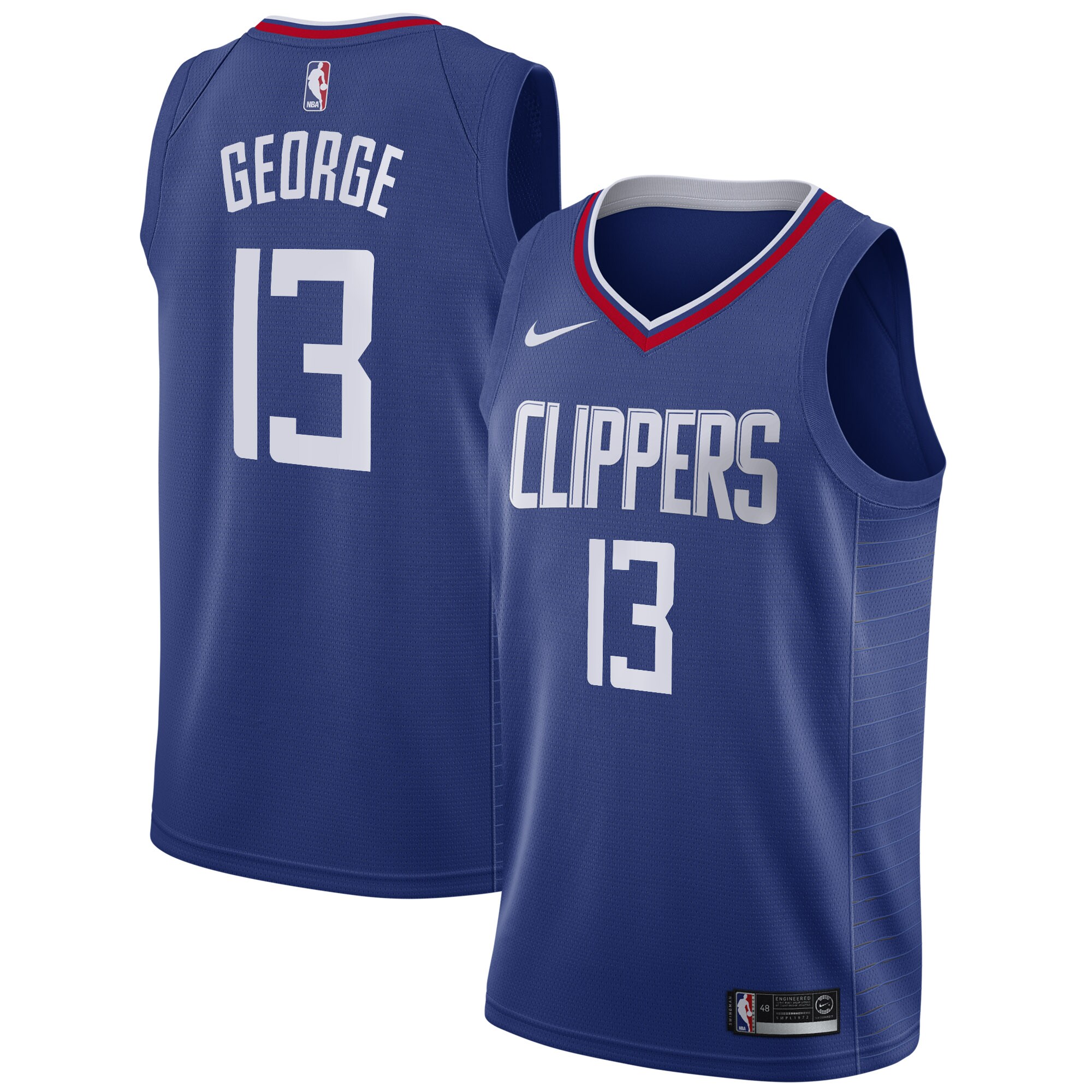 Alternative view of Paul George La Clippers 2019/20 Swingman Jersey Blue – Icon Edition