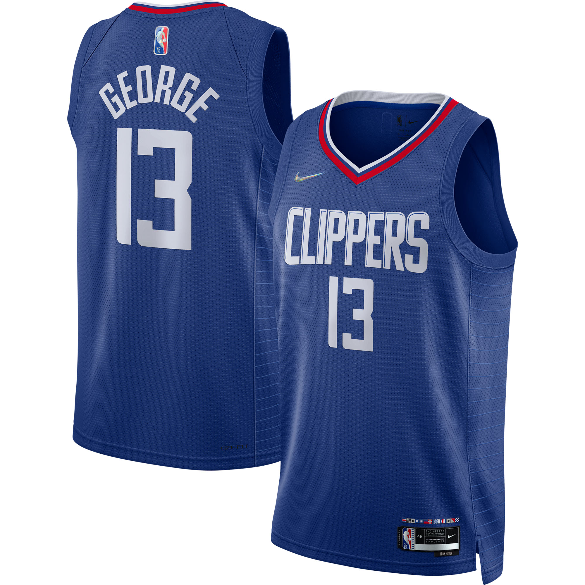 Alternative view of Paul George La Clippers 2021/22 Diamond Swingman Jersey - Icon Edition - Royal