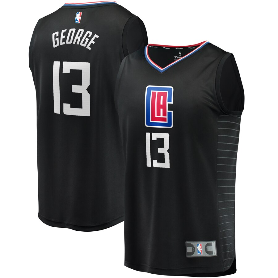 Paul George La Clippers Fanatics Branded Youth Fast Break Replica Jersey Black - Statement Edition