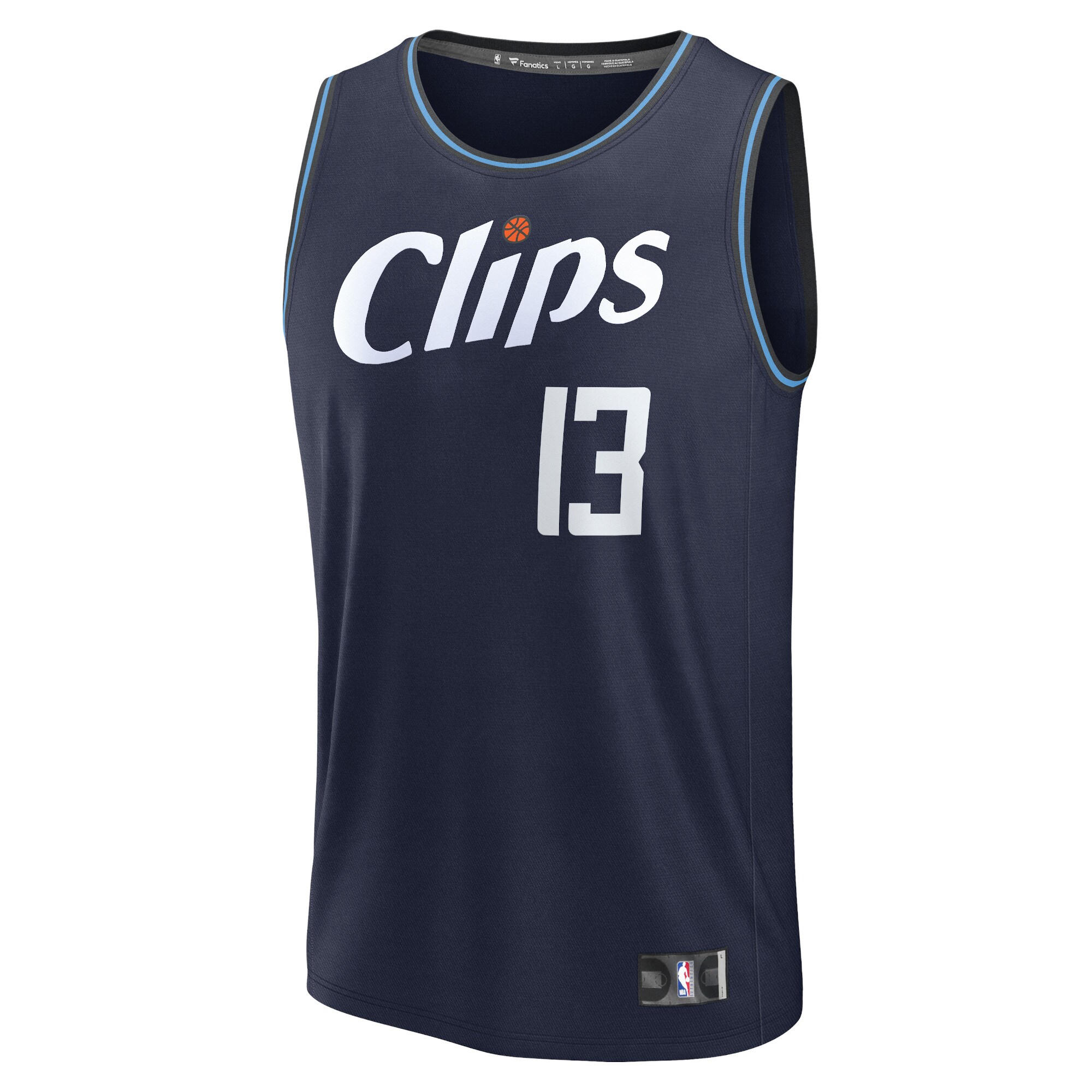 Alternative view of Paul George La Clippers Fanatics Fast Break Jersey - Navy - City Edition