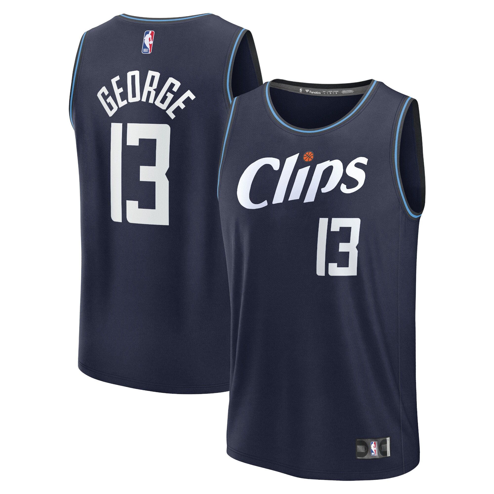 Paul George La Clippers Fanatics Youth Fast Break Jersey - Navy - City Edition