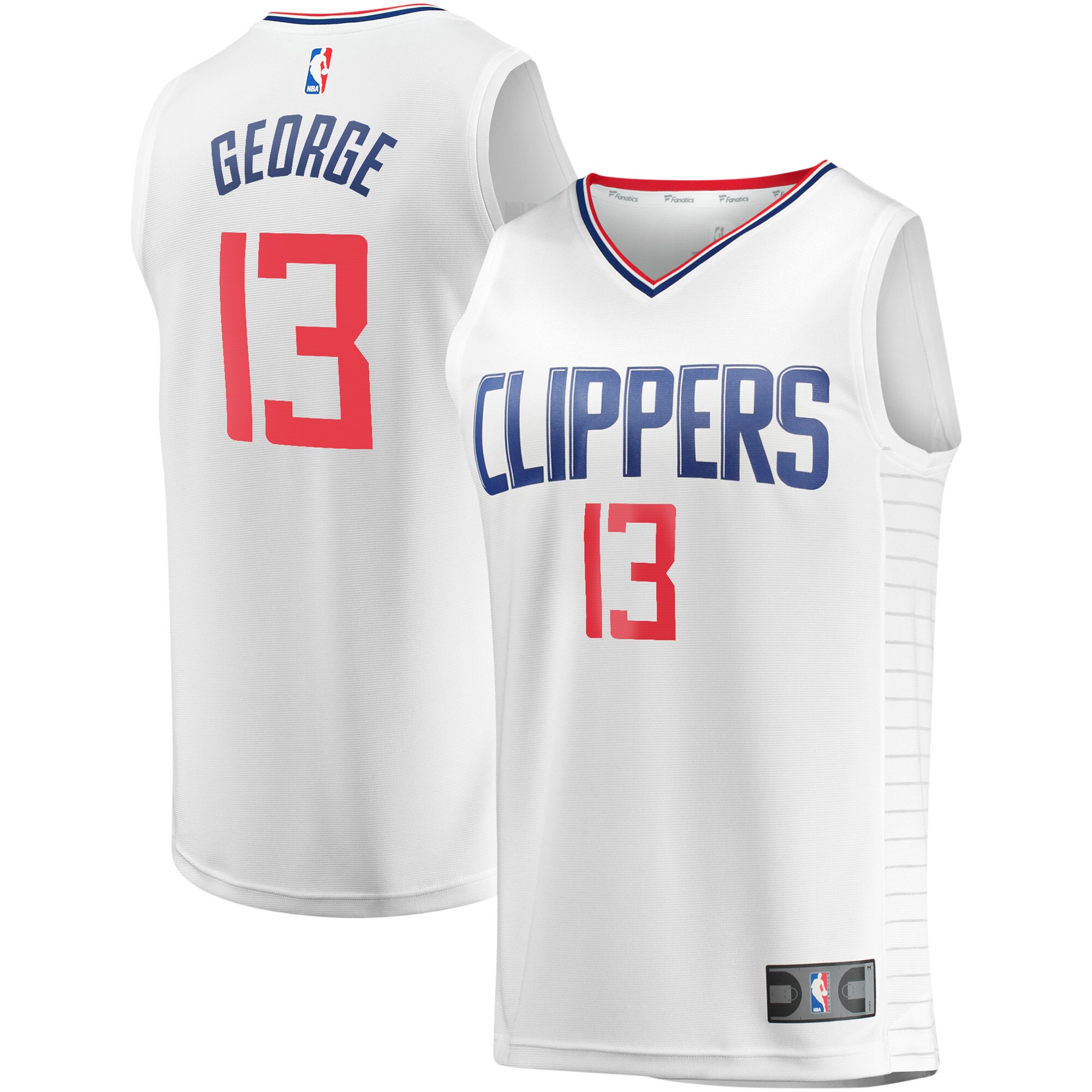 Paul George La Clippers Fanatics Youth Fast Break Player Jersey - Association Edition - White
