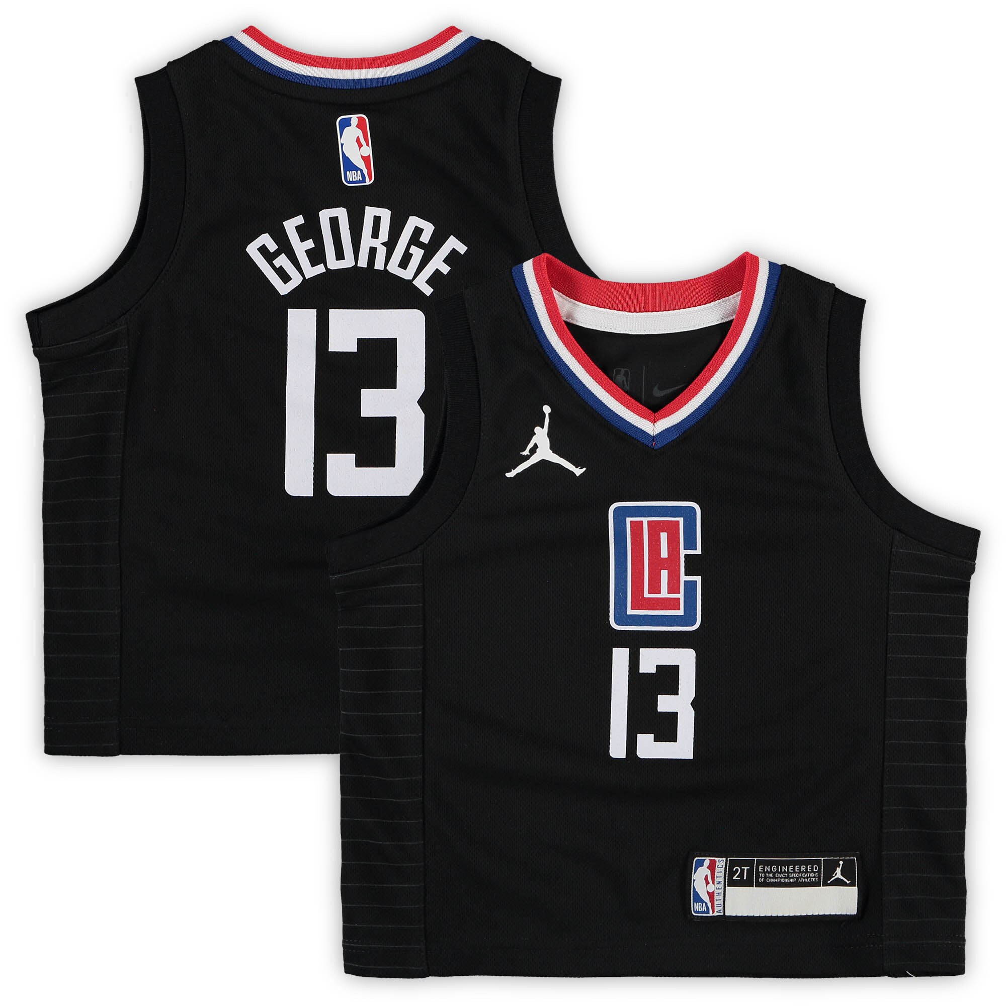 Paul George La Clippers Jordan Brand Toddler 2020/21 Jersey - Black - Statement Edition