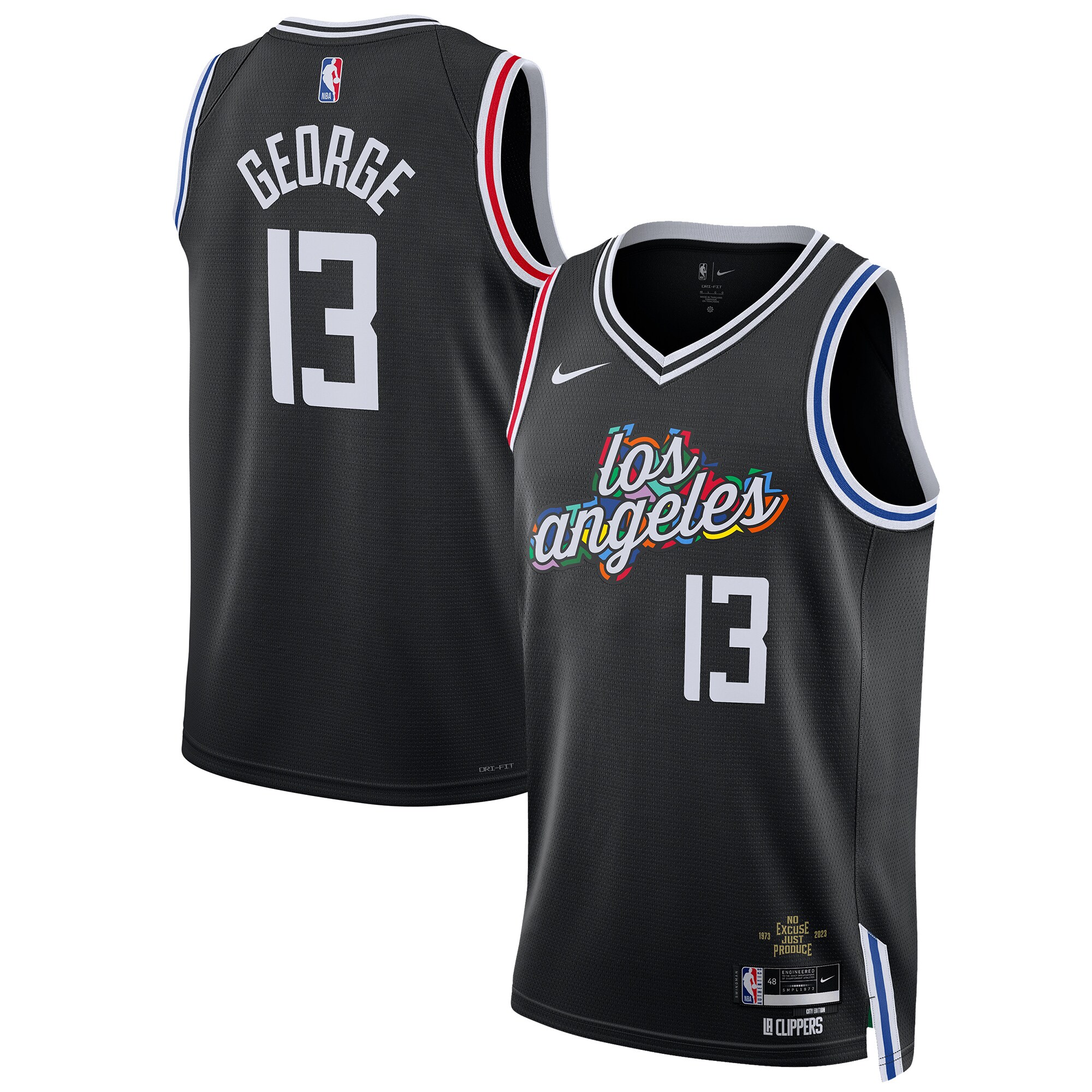 Alternative view of Paul George La Clippers Unisex 2022/23 Swingman Jersey - City Edition - Black