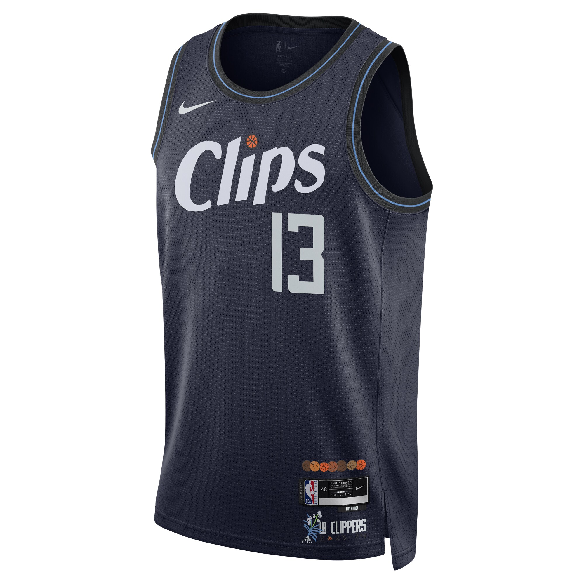 Alternative view of Paul George La Clippers Unisex 2023/24 Swingman Jersey - Navy - City Edition
