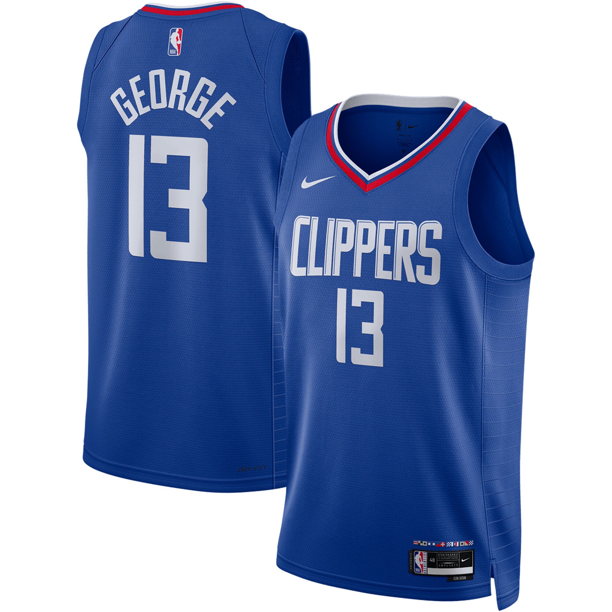 Alternative view of Paul George La Clippers Unisex Swingman Jersey – Icon Edition – Royal