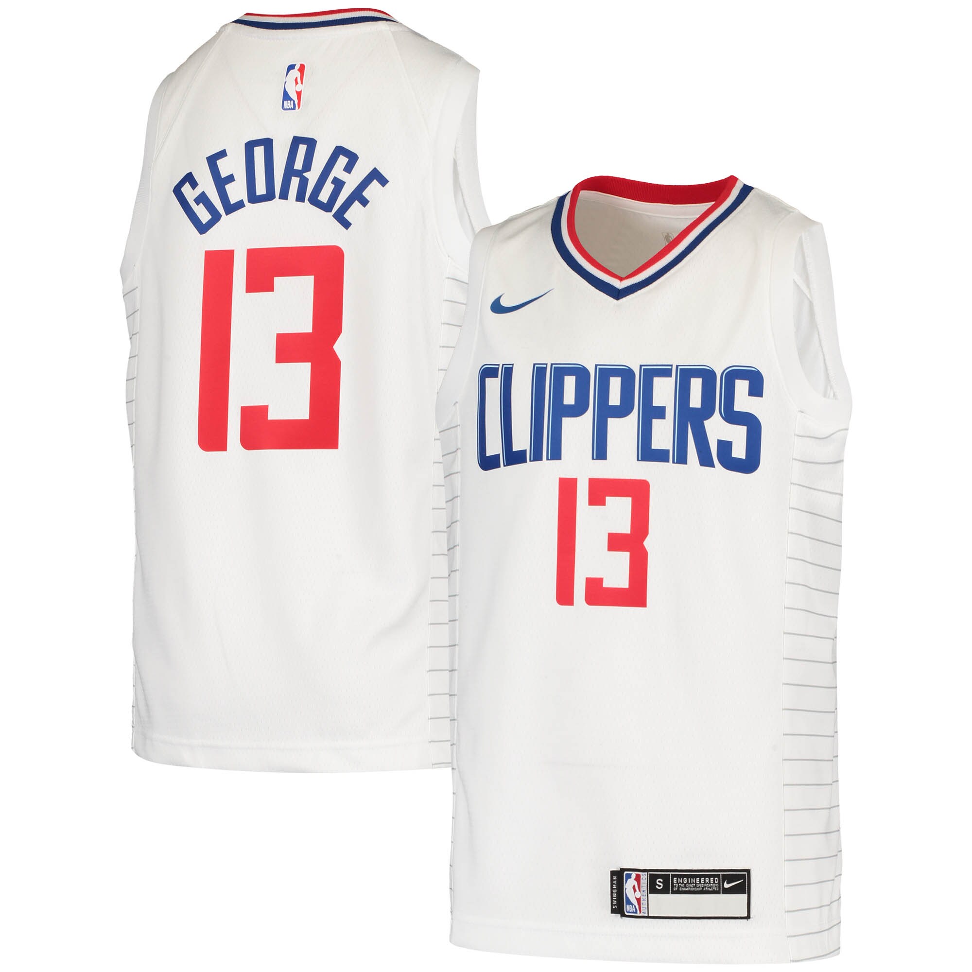 Alternative view of Paul George La Clippers Youth 2020/21 Swingman Jersey – Association Edition – White