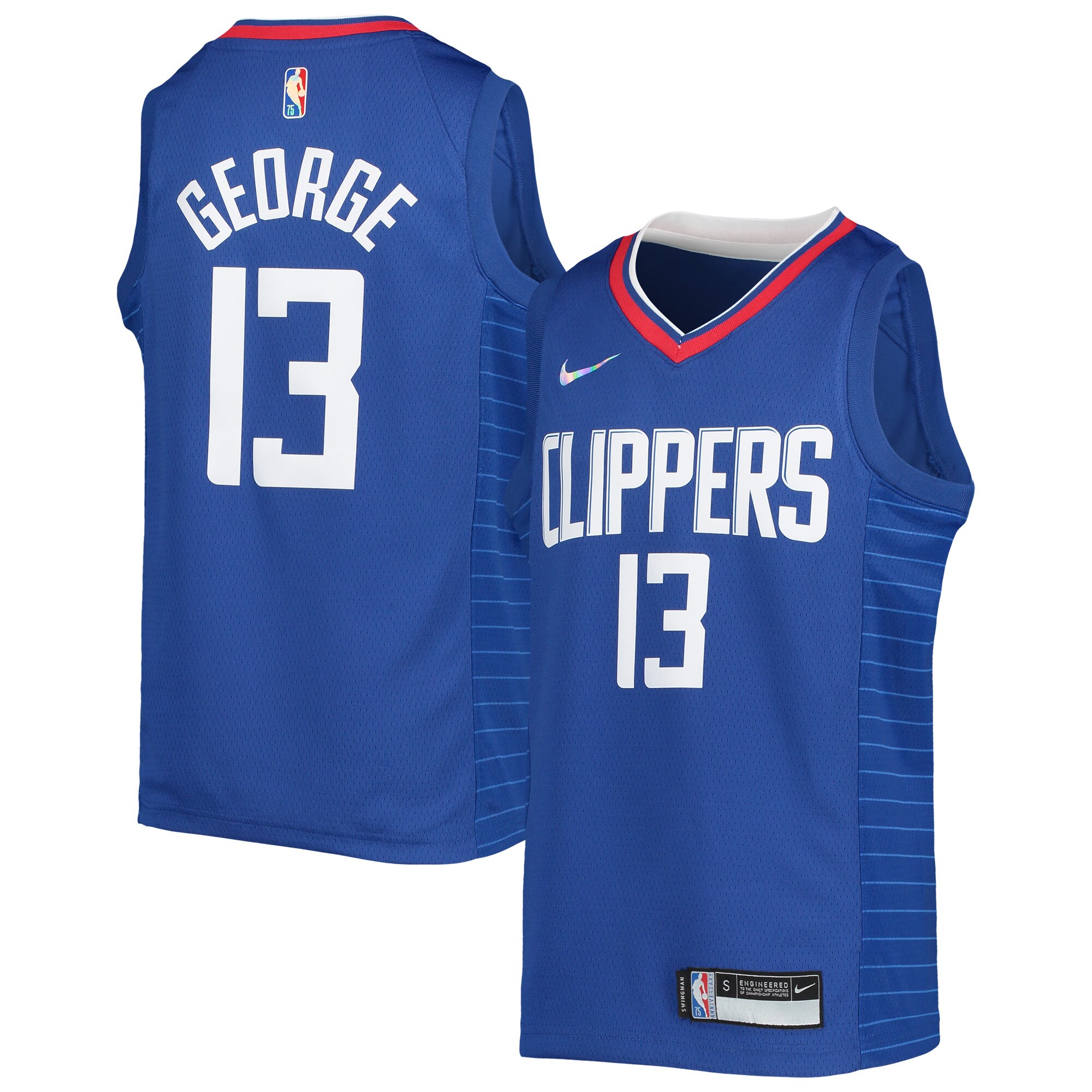 Alternative view of Paul George La Clippers Youth 2021/22 Diamond Swingman Jersey – Icon Edition – Royal