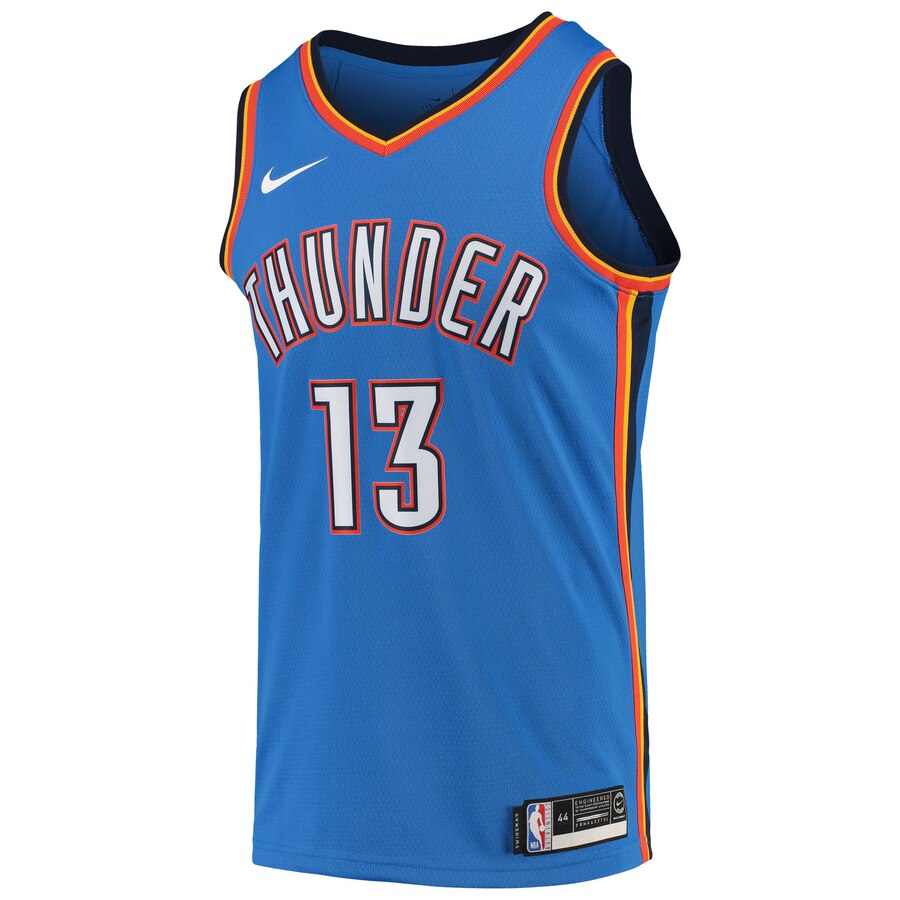 Alternative view of Paul George Oklahoma City Thunder 2019/2020 Swingman Jersey - Icon Edition - Blue