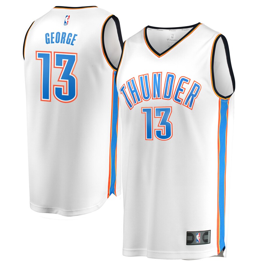 Paul George Oklahoma City Thunder Fanatics Branded Fast Break Replica Jersey White - Association Edition